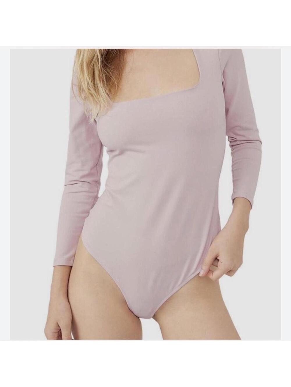 Free People Truth or Square Lavender Long Sleeve Bodysuit Women’s Size M